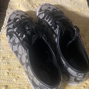 Coach Gray and Black Signature Sneakers